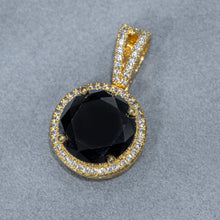 Mens Jewelry -  Gold Iced Out VVS Circle Onyx Necklace | Appx. 17 Grams