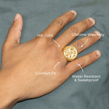Mens Jewelry - Round Anchor Gold Pinky Ring | 20 Grams