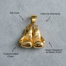 Mens Jewelry - 14K Gold Boxing Gloves Necklace | Appx. 20 Grams
