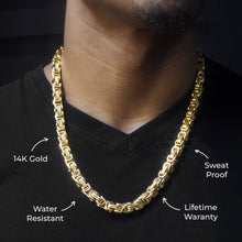 Mens Jewelry -  Mens 14K Gold Byzantine Chain