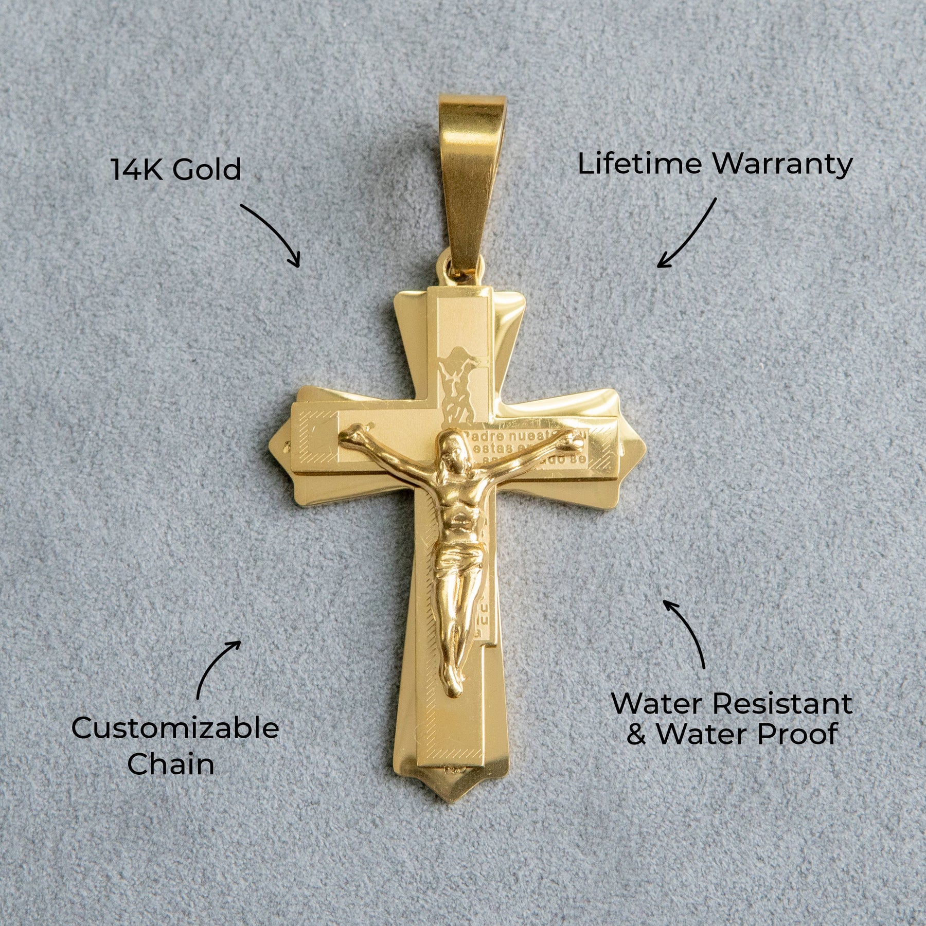 Mens Jewelry - Gold Crucifix Necklace | Appx. 12 Grams