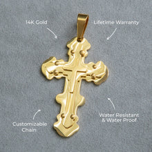 Mens Jewelry - 14K Gold Cross Necklace | Appx. 20 Grams