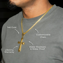 Mens Jewelry - 14K Gold Cross Necklace | Appx. 11 Grams
