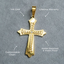 Mens Jewelry - 14K Gold Cross Necklace | Appx. 11 Grams