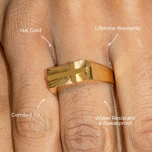 Mens Jewelry - Cross Gold Pinky Ring | 10 Grams