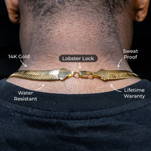 Gold Jewelry -  Mens 14K Gold Herringbone Link Chain