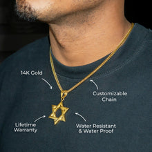 Mens Jewelry - 14K Gold Star of David Necklace | Appx. 12 Grams
