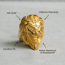Mens Jewelry - Lion Head Gold Pinky Ring | 30 Grams