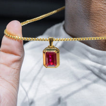 Mens Jewelry -  Gold Ruby Necklace | Appx. 14 Grams