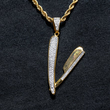 Mens Jewelry -  Gold Iced Out VVS Blade Necklace | Appx. 14 Grams