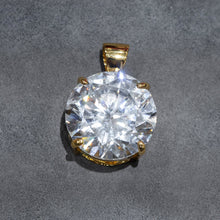 Mens Jewelry -  Gold Iced Out VVS Solitaire Necklace | Appx. 38 Grams
