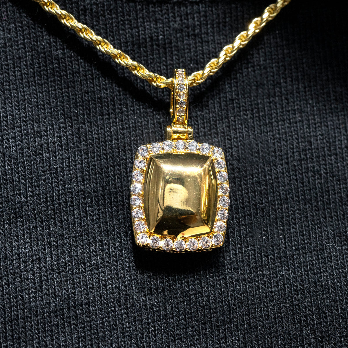 Mens Jewelry -  Gold Iced Out VVS Gem Style Necklace | Appx. 28 Grams