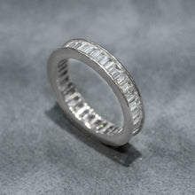 Mens Jewelry - 14K White Gold Iced Out VVS Baguette Eternity Ring | 4.6 Gram