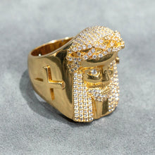 Mens Jewelry - 14K Gold Iced Out VVS Jesus Ring | 14.8 Grams
