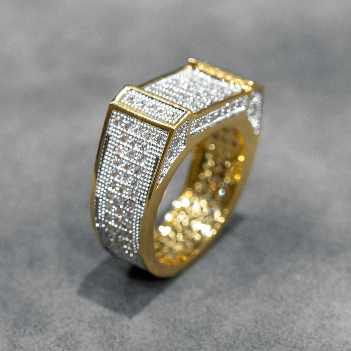 Mens Jewelry - 14K Gold Iced Out VVS Pinky Ring | 9.5 Grams