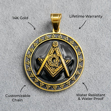 Mens Jewelry - 14K Gold Free Mason Necklace | Appx. 17 Grams