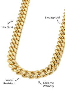 Mens Jewelry - Solid Gold Miami Cuban Link Chain & Bracelet
