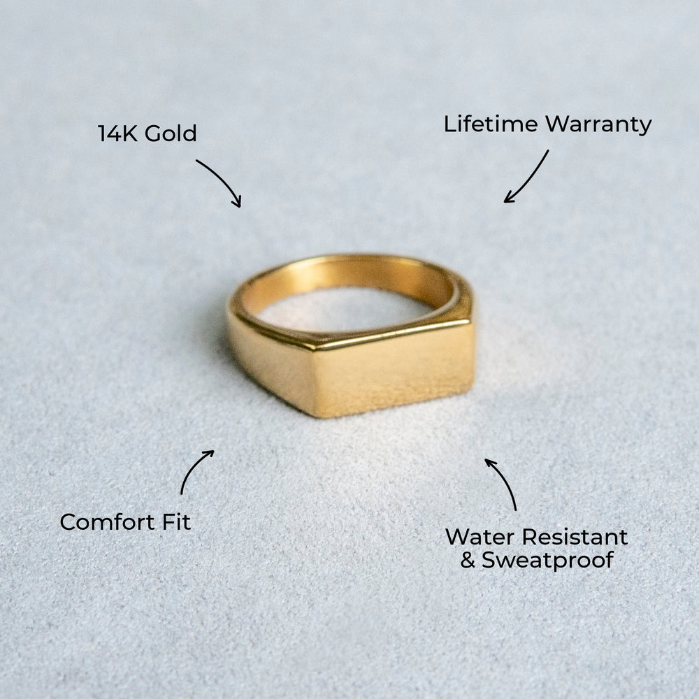 Mens Jewelry - Signet Gold Pinky Ring | 7 Grams