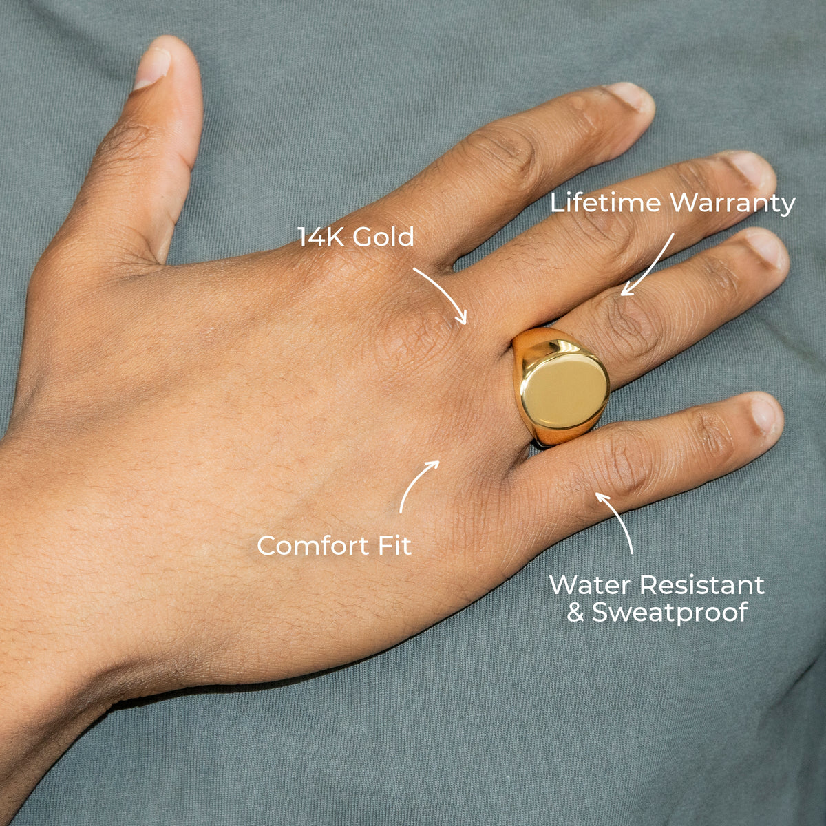 Mens Jewelry - Signet Gold Pinky Ring | 36 Grams