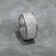Mens Jewelry - 14K White Gold Iced Out VVS Eternity Ring | 11.4 Grams