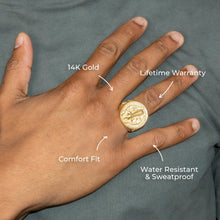 Mens Jewelry - Saint Gold Pinky Ring | 18 Grams