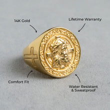 Mens Jewelry - Jesus Head Gold Pinky Ring | 20 Grams