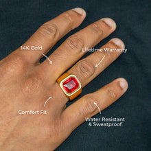 Mens Jewelry - Ruby Gold Pinky Ring | 15 Grams