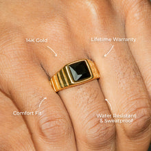 Mens Jewelry - Onyx Gold Pinky Ring | 9 Grams