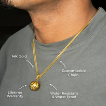 Mens Jewelry - 14K Gold Soccer Ball Necklace | Appx. 24 Grams