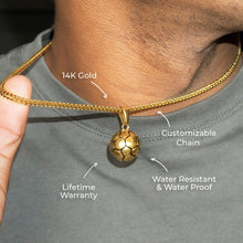 Mens Jewelry - 14K Gold Soccer Ball Necklace | Appx. 24 Grams