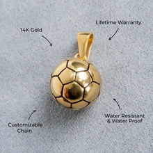 Mens Jewelry - 14K Gold Soccer Ball Necklace | Appx. 24 Grams