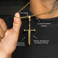Mens Jewelry - 14K Gold Sword Necklace | Appx. 7.2 Grams