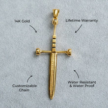 Mens Jewelry - 14K Gold Sword Necklace | Appx. 7.2 Grams