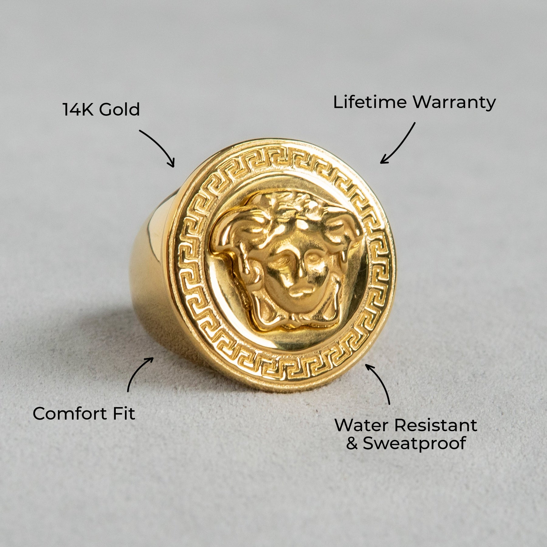 Mens Jewelry - Medusa Gold Pinky Ring | 27 Grams