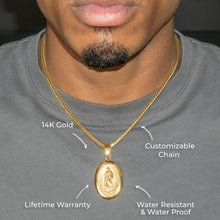 Mens Jewelry - 14K Gold Virgin Mary Necklace | Appx. 16 Grams