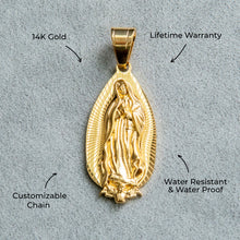 Mens Jewelry - 14K Gold Virgin Mary Necklace | Appx. 8.5 Grams