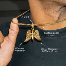 Mens Jewelry - 14K Gold Wings Necklace | Appx. 13 Grams