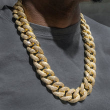 Gold Jewelry -  Mens Big Gold Iced Out VVS Chain Miami Cuban Link 25MM