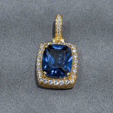 Mens Jewelry -  Gold Iced Out VVS Sapphire Necklace | Appx. 12.5 Grams