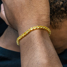 Gold Jewelry -  Mens 14K Gold Yellow Iced Out VVS Canary Tennis Bracelet