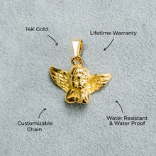 Mens Jewelry - 14K Gold Angel Necklace | Appx. 2.6 Grams