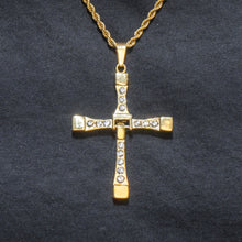 Mens Jewelry -  Gold Iced Out VVS Cross Necklace For Men | Appx. 26.7 Grams