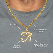 Mens Jewelry - 14K Gold Eye of Ra Necklace | Appx. 13 Grams