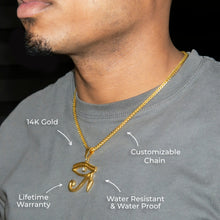 Mens Jewelry - 14K Gold Eye of Ra Necklace | Appx. 13 Grams