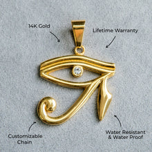Mens Jewelry - 14K Gold Eye of Ra Necklace | Appx. 13 Grams