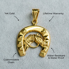 Mens Jewelry - 14K Gold Horse Shoe Necklace | Appx. 12 Grams