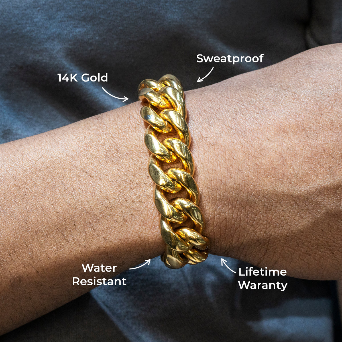 Mens Jewelry - Solid Gold Miami Cuban Link Chain & Bracelet