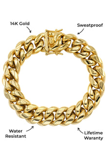 Mens Jewelry - Solid Gold Miami Cuban Link Chain & Bracelet