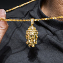Mens Jewelry -  Gold Iced Out VVS Buddha Necklace | Appx. 21.6 Grams