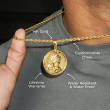 Mens Jewelry - 14K Gold Praying Hands Necklace | Appx. 16 Grams